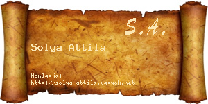 Solya Attila névjegykártya